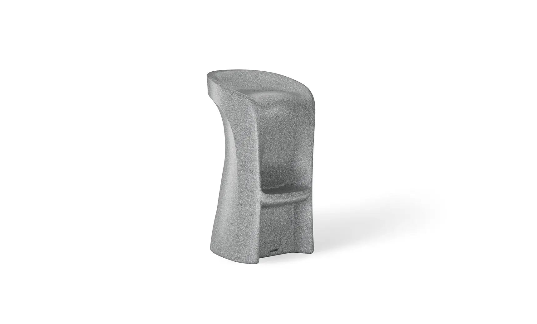 Signature barstool in black leather with metal legs and a high backrest