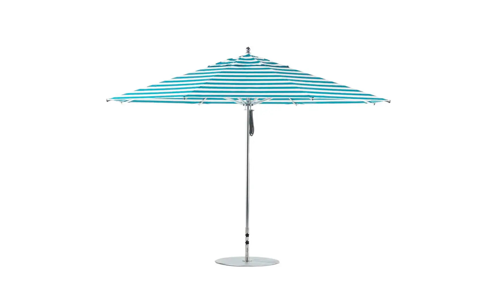 13-foot octagonal Premier Umbrella with a black canopy and wooden frame.