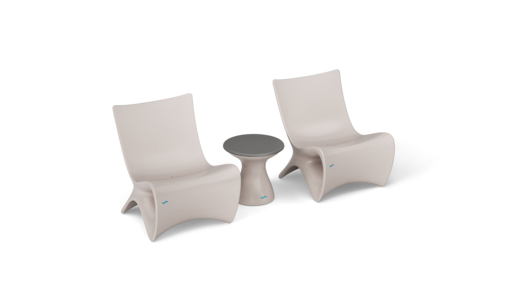 Autograph chair paired with a matching side table in sleek modern design.