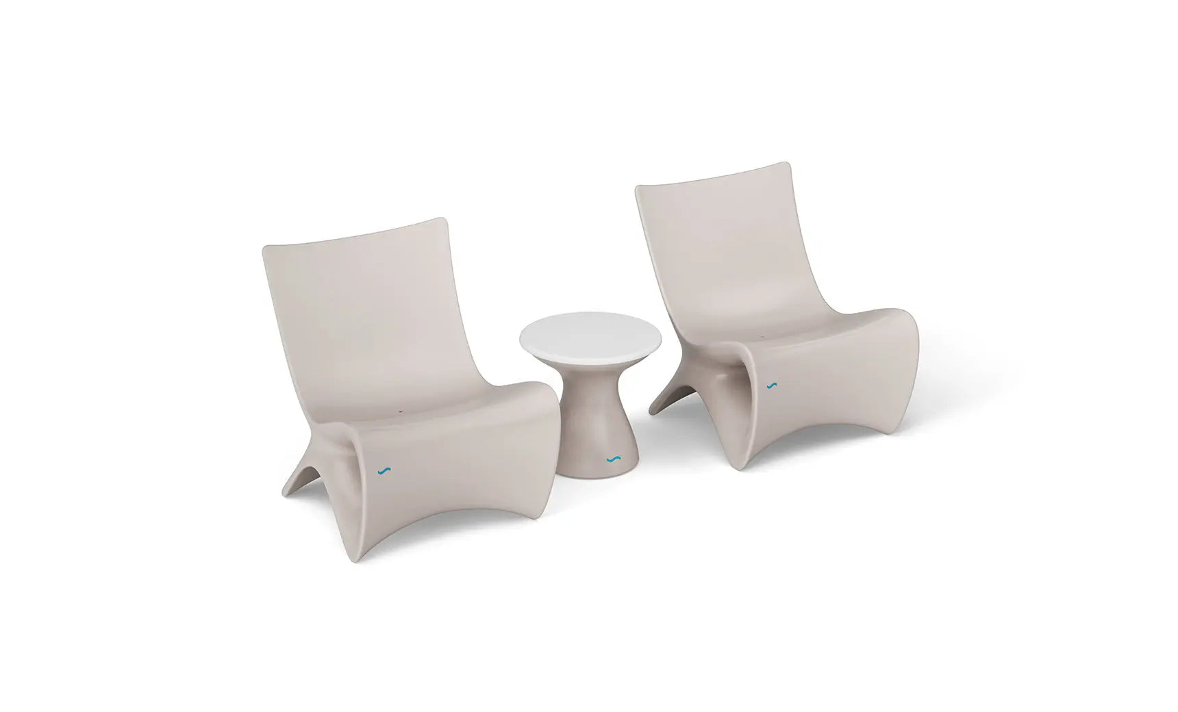 Autograph chair paired with a matching side table in sleek modern design.