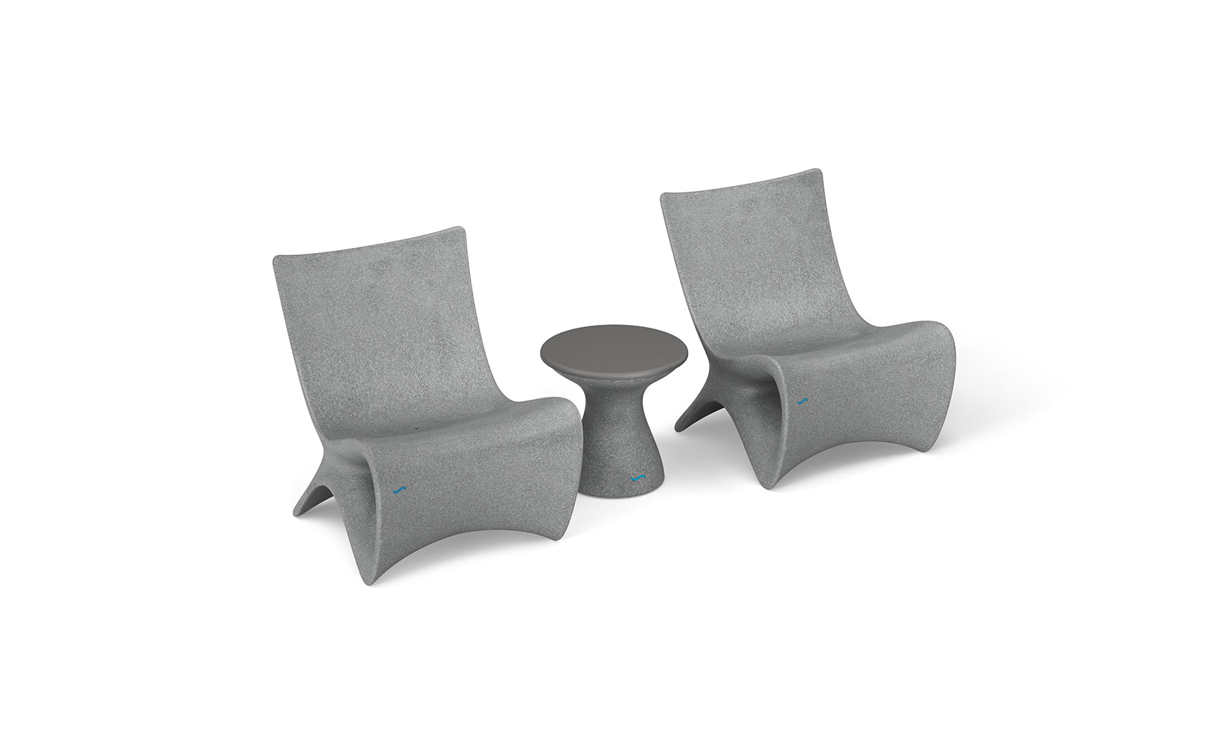 Autograph chair paired with a matching side table in sleek modern design.