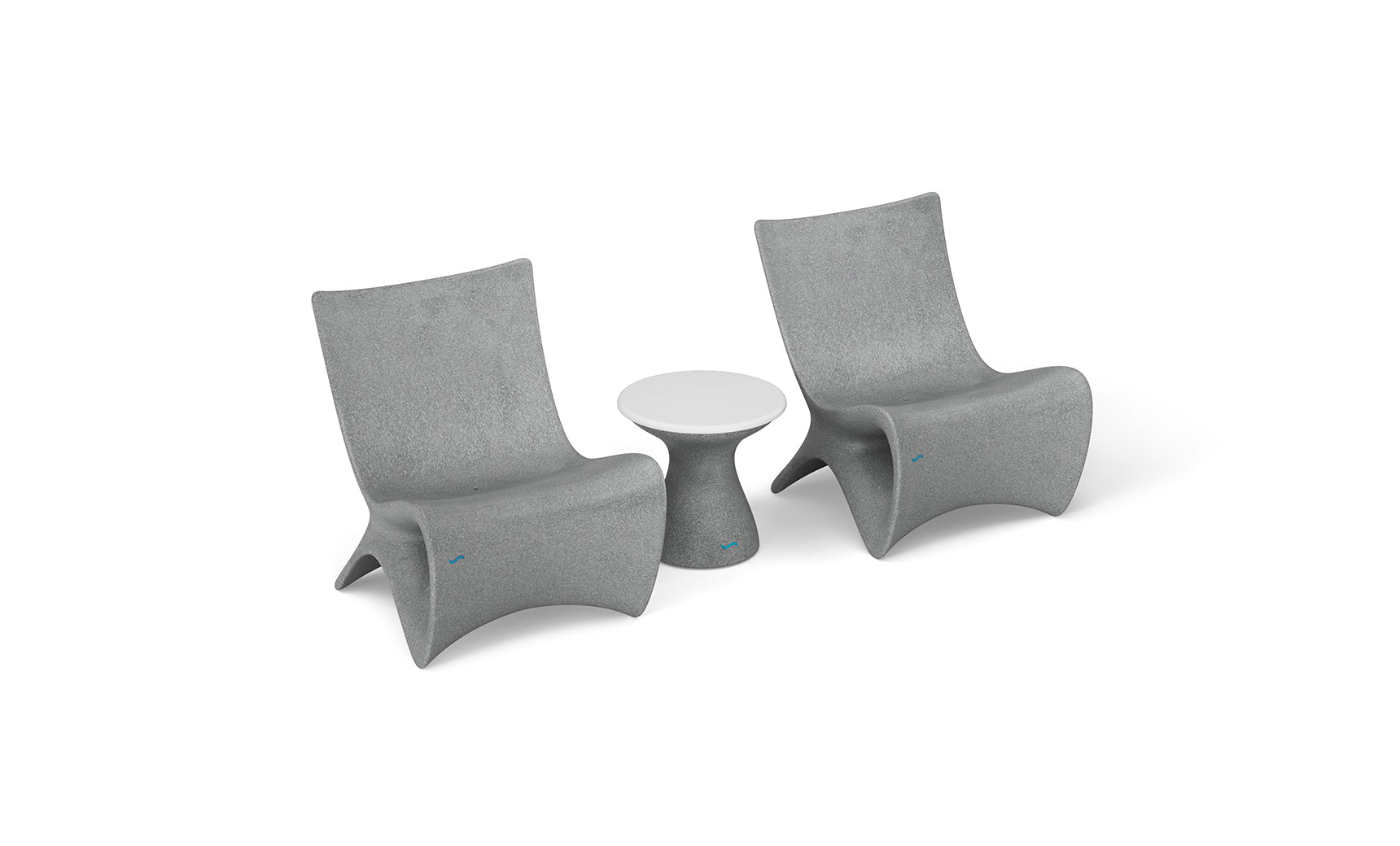 Autograph chair paired with a matching side table in sleek modern design.