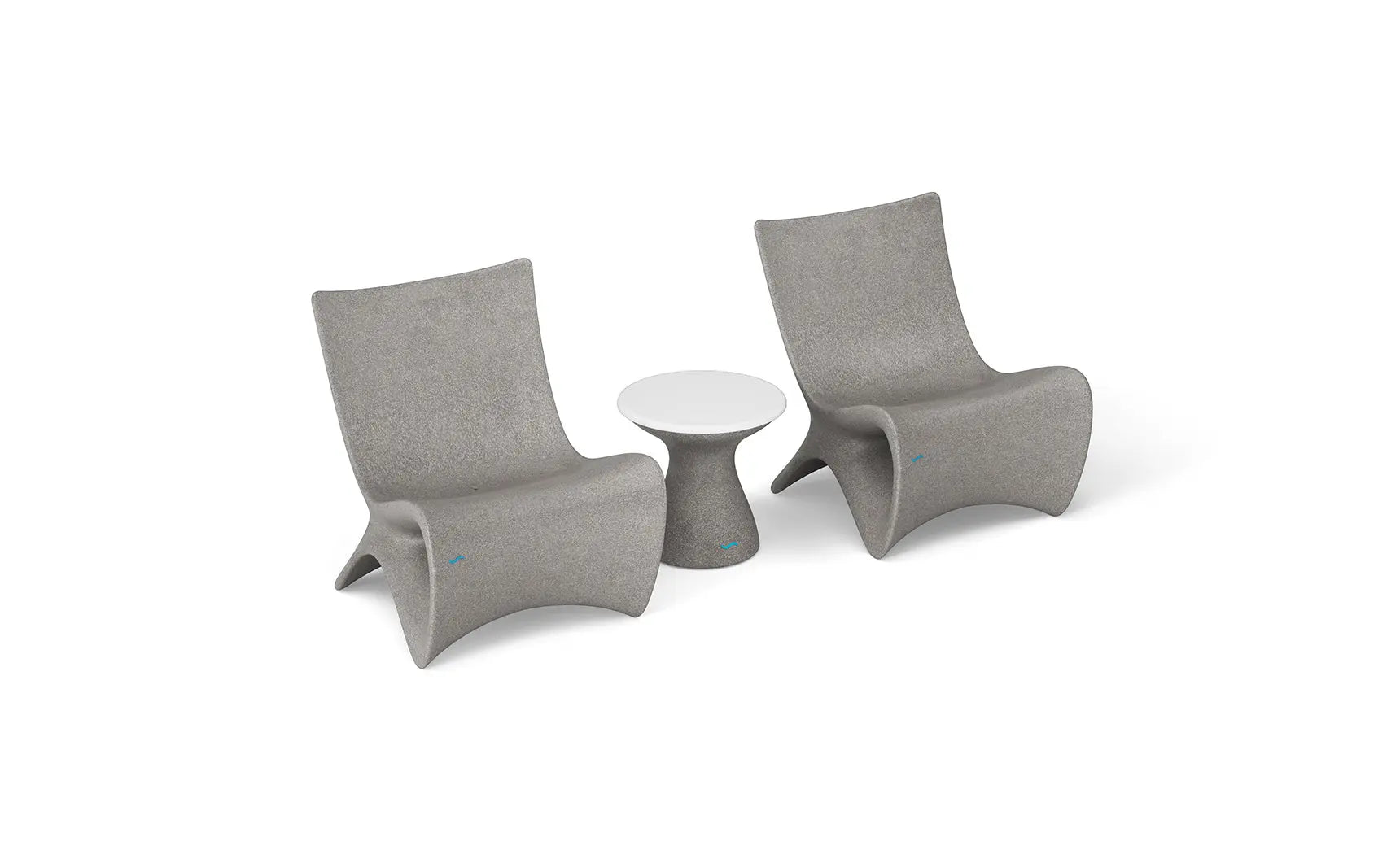 Autograph chair paired with a matching side table in sleek modern design.