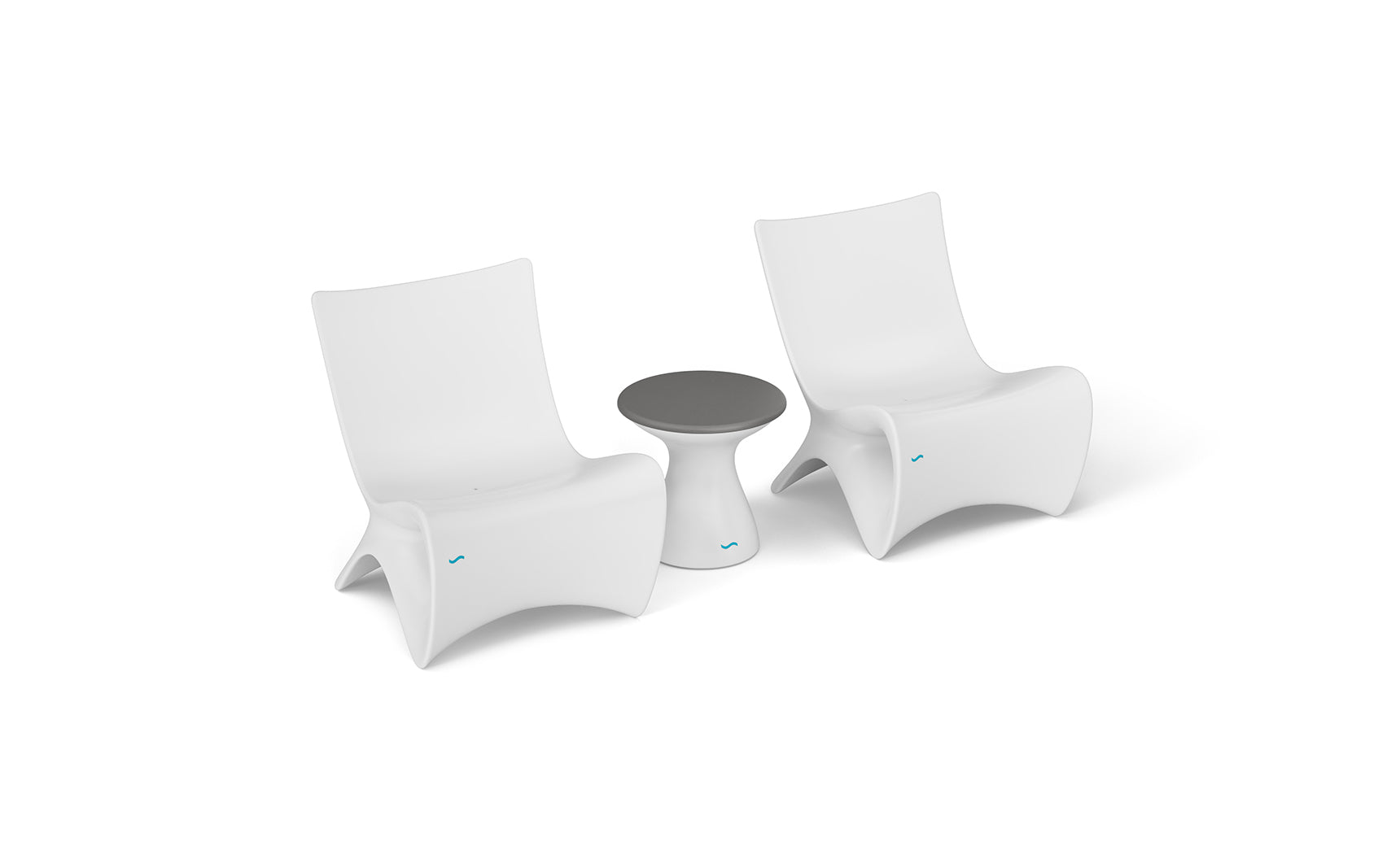 Autograph chair paired with a matching side table in sleek modern design.