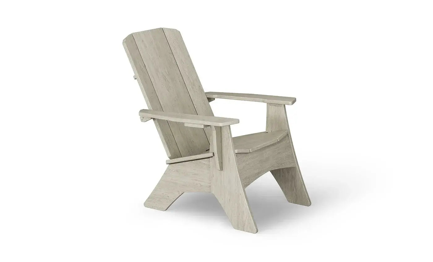 Mainstay Ultimate Adirondack wooden lounge chair with armrests and footrest in weather-resistant material