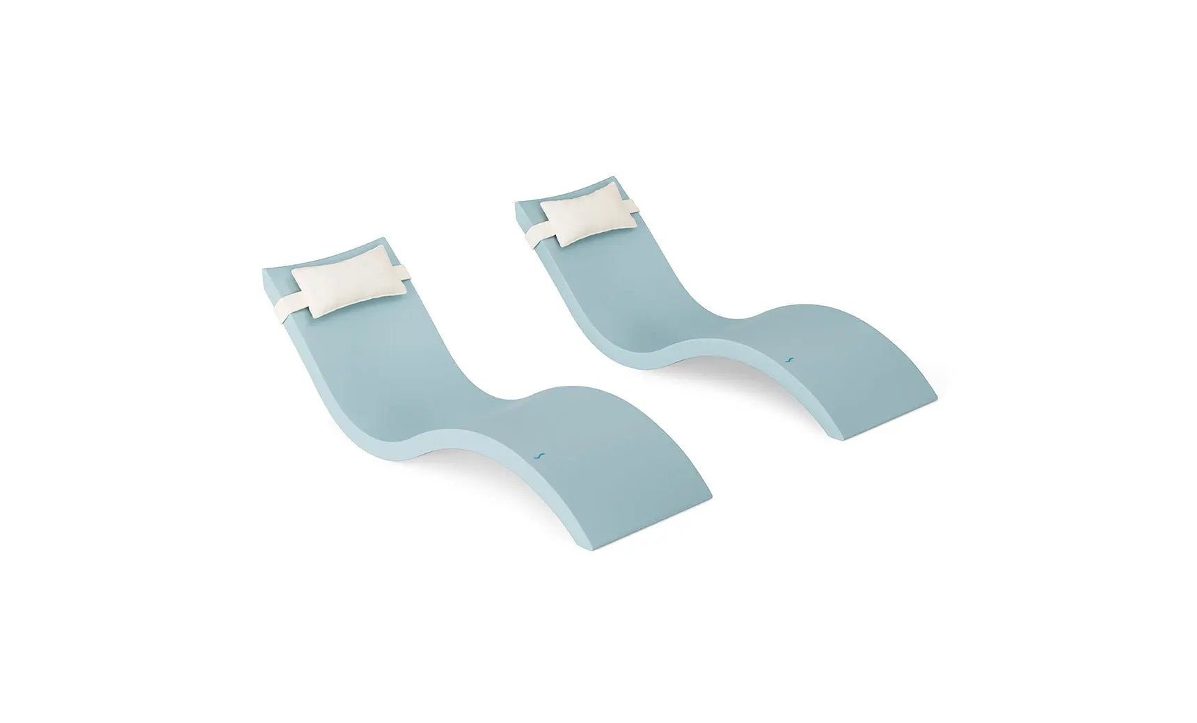 Signature chaise lounge with integrated headrest pillow designed for pool use.