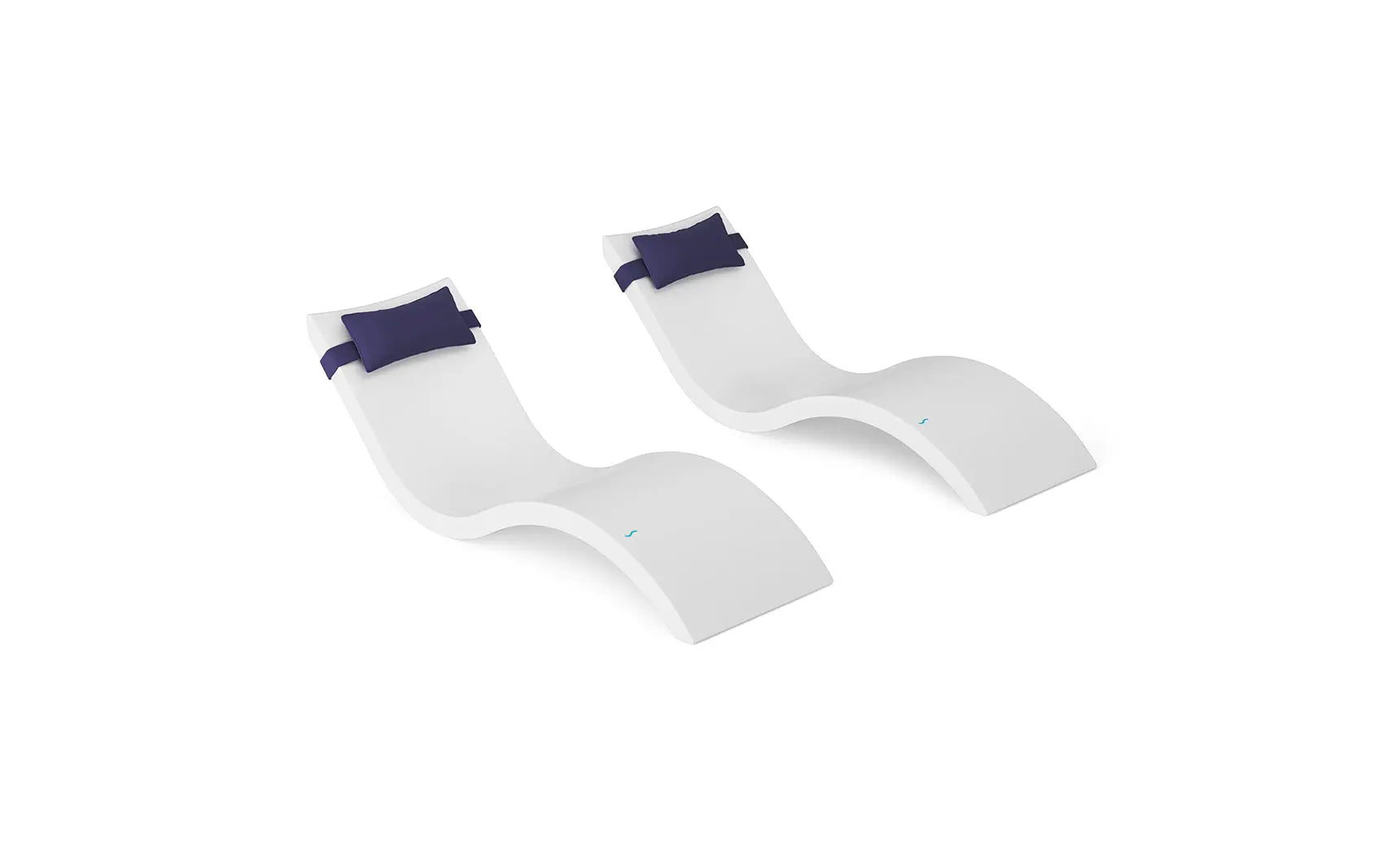 Signature chaise lounge with a coordinating headrest pillow designed for pool use.