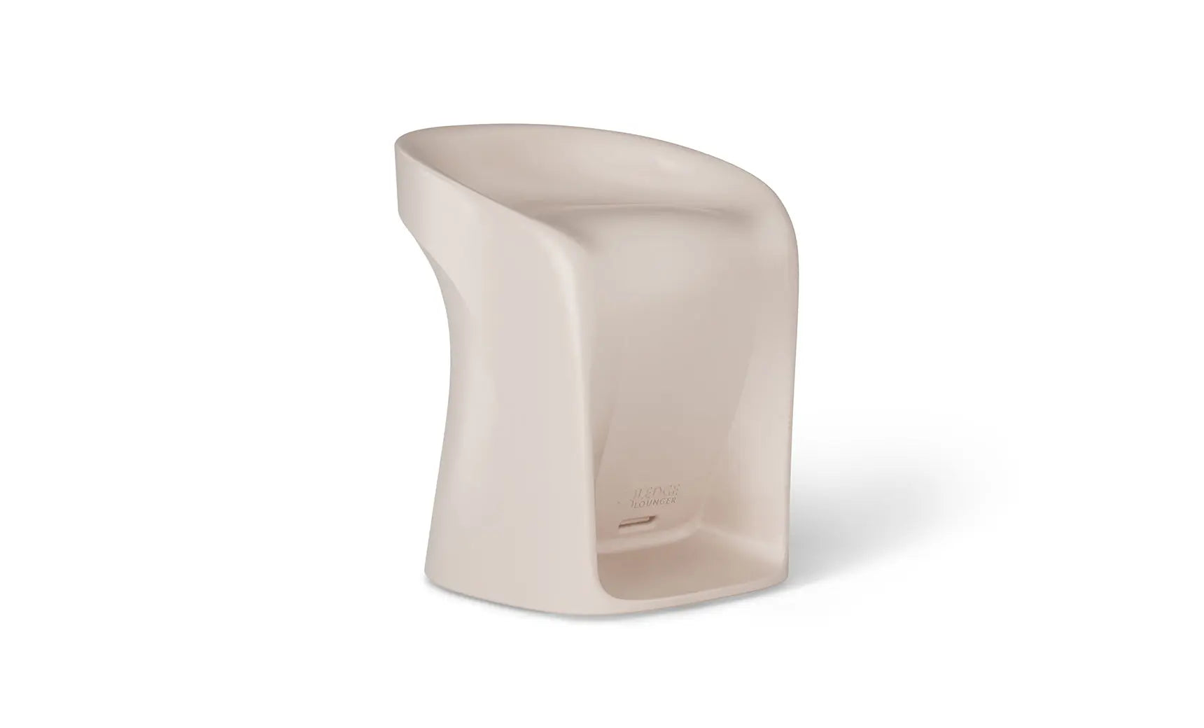 Signature barstool in counter height with a brown leather seat and metal frame.
