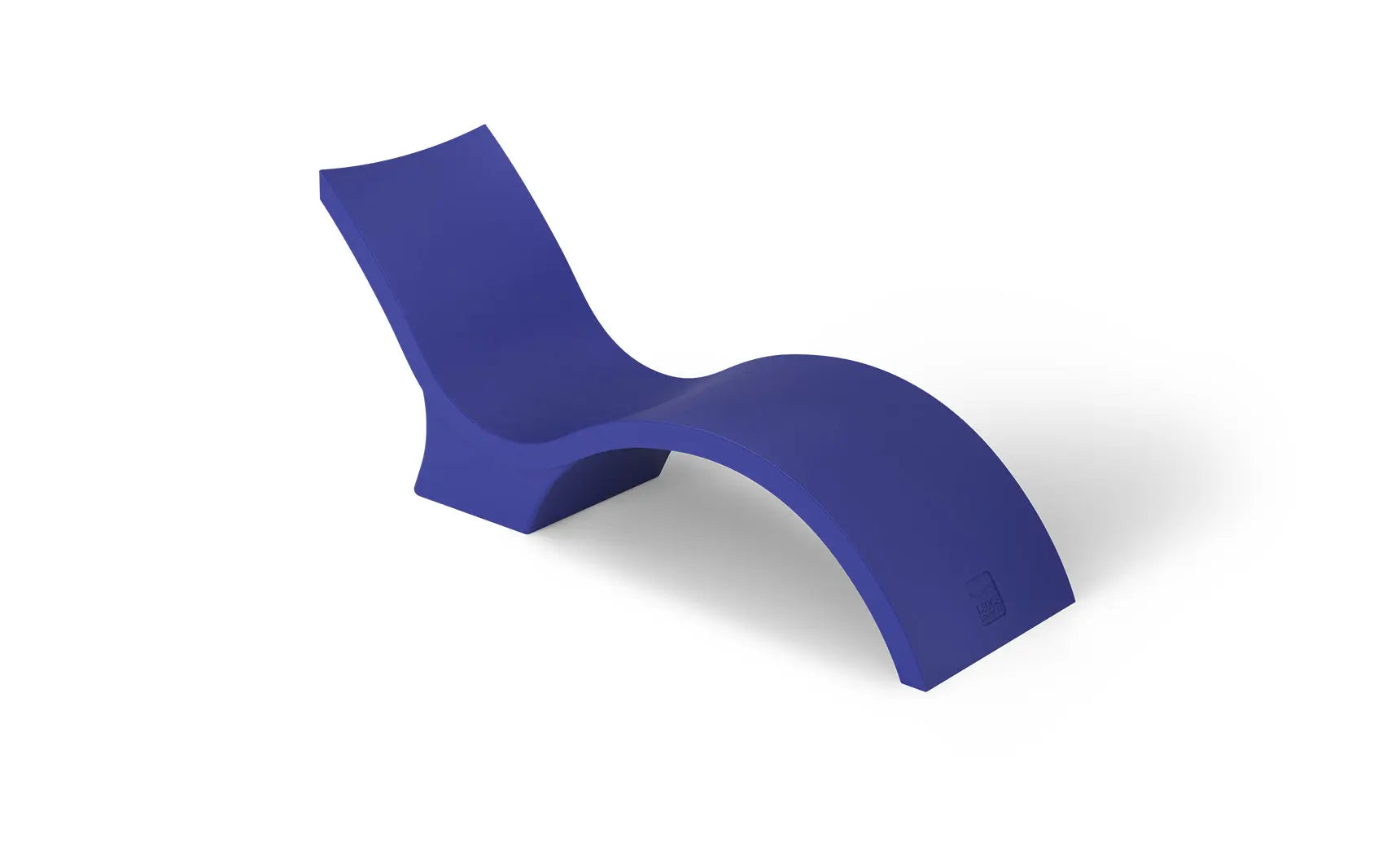 Signature Chaise deep reclining lounge chair in dark fabric with wooden frame and armrests