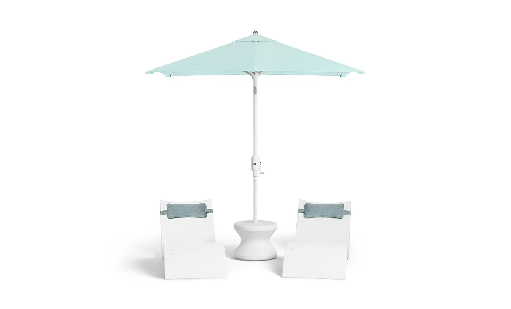 6.5-foot square Signature Series umbrella with 360° tilt feature and black canopy
