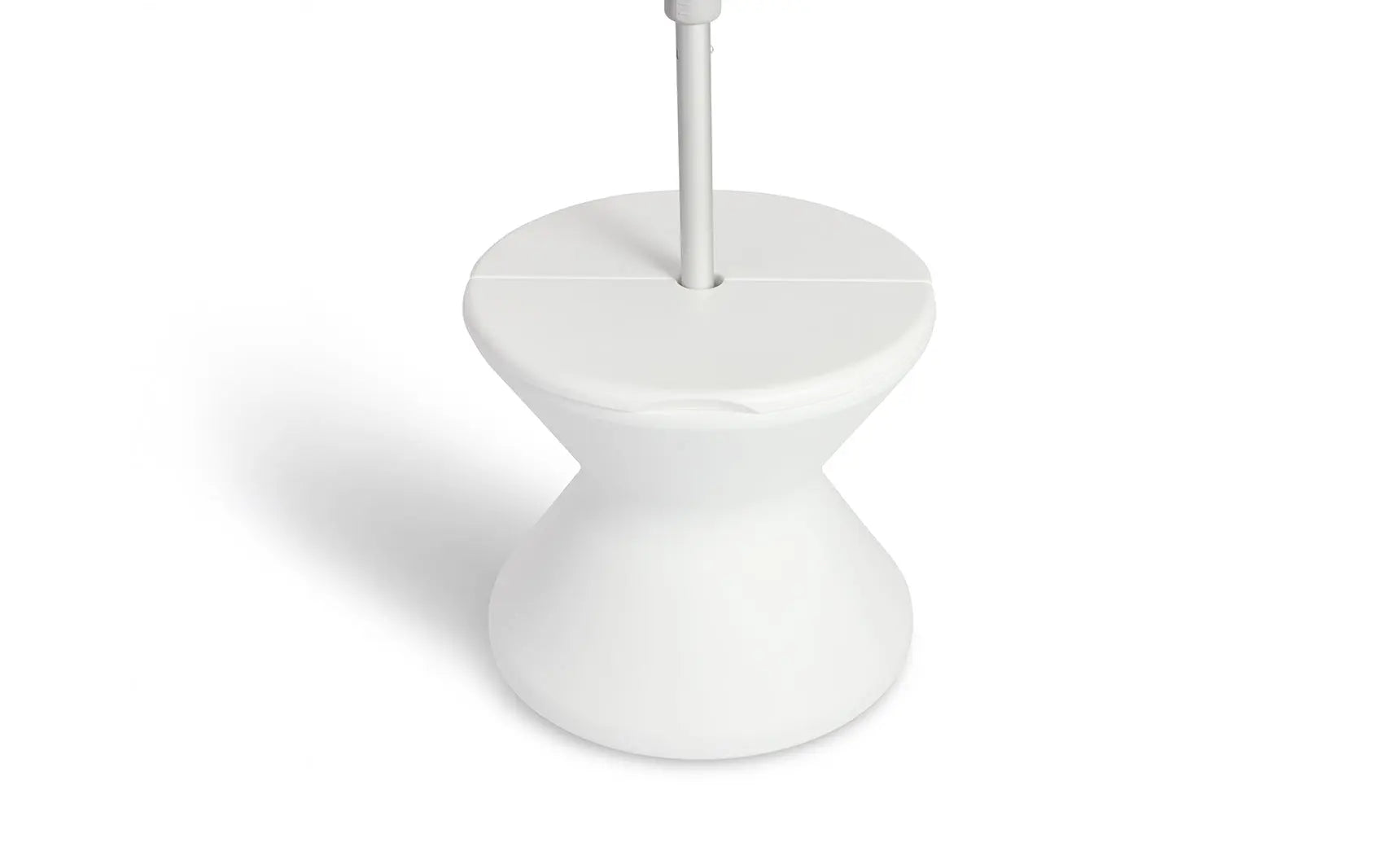 Signature Tall Ice Bin Side Table with a sleek ice storage bin on one side and a smooth surface on the other.