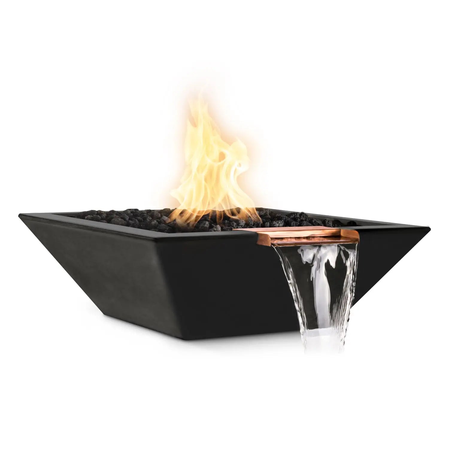 The Outdoor Plus Maya Fire & Water Bowl - GFRC Concrete - 24" - Aqvina LLC