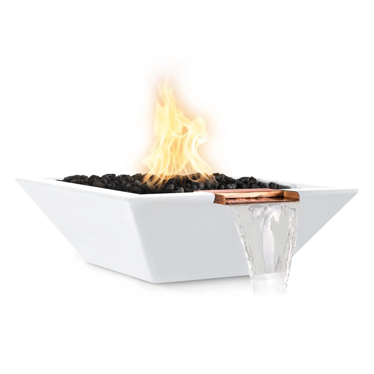 The Outdoor Plus Maya Fire & Water Bowl - GFRC Concrete - 30" - Aqvina LLC