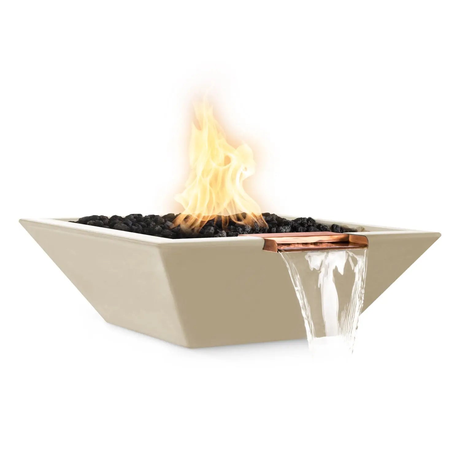 The Outdoor Plus Maya Fire & Water Bowl - GFRC Concrete - 30" - Aqvina LLC