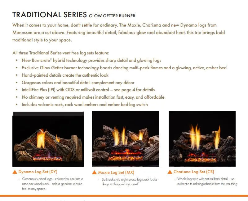 Monessen 42" Attribute Universal Circulating Vent-Free Firebox with Radiant Face and Multitonal Reversible Interior Panels