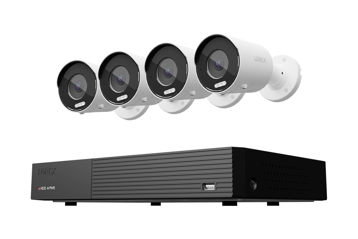 Lorex Connect 4K 8 Camera Capable 1TB Wired NVR System with 4K IP Bullet Security Cameras