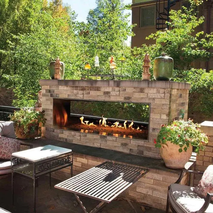 Empire 60" Carol Rose Outdoor Double-Sided Vent-Free Stainless Steel Linear Gas Fireplace