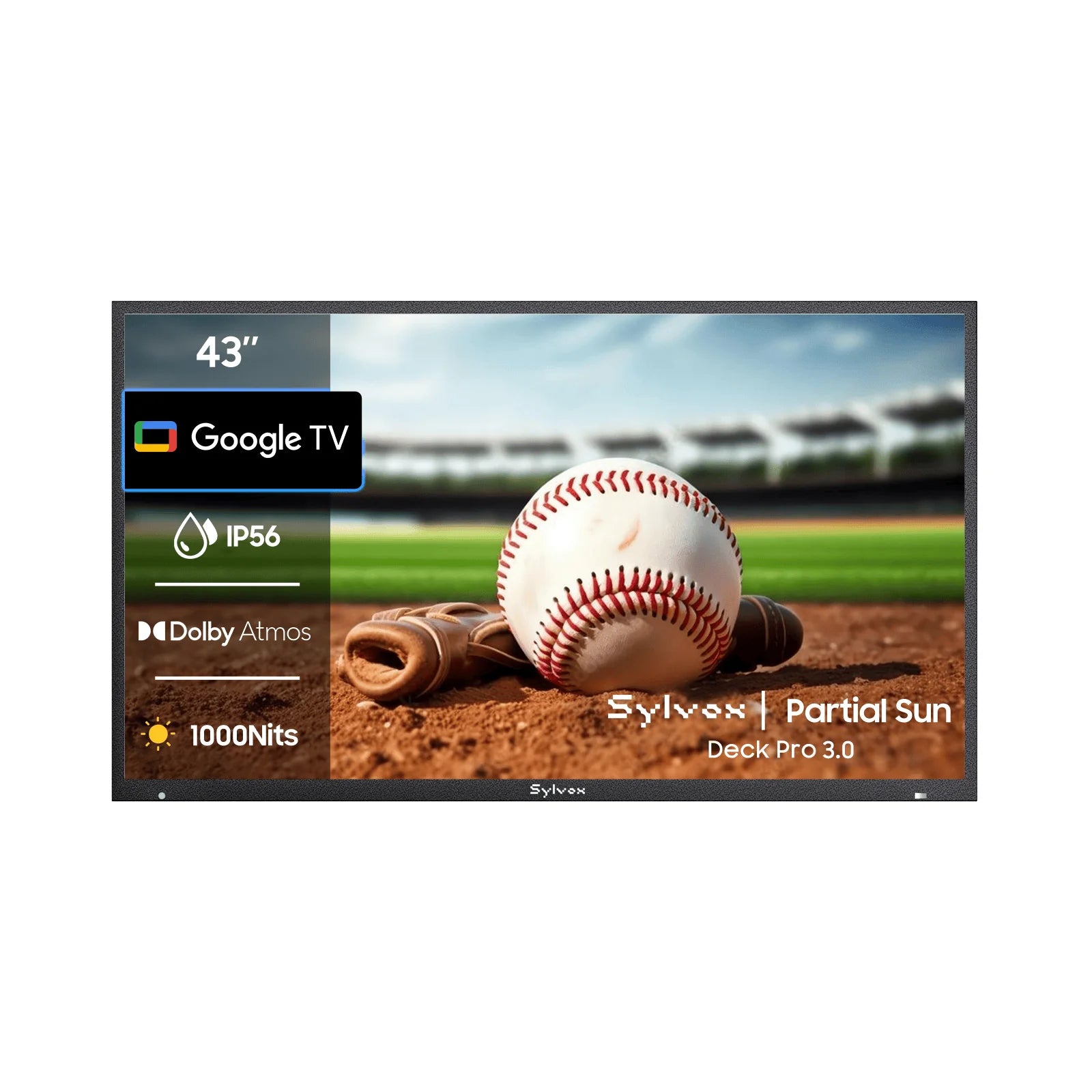 SYLVOX Deck Pro 3.0 Outdoor TV (Google TV) — 4K, 1000 Nits, Partial Sun