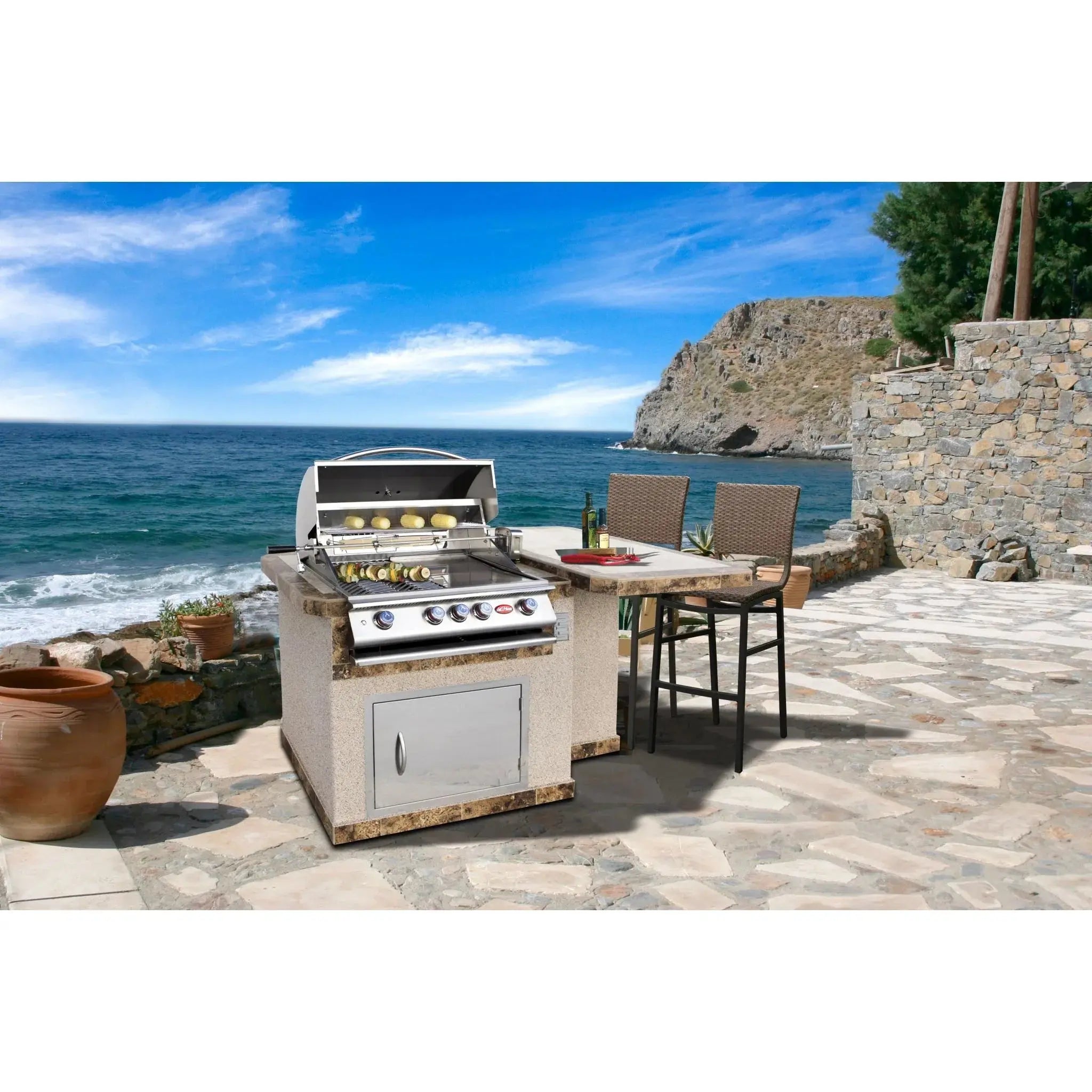 Cal Flame Premium P Series Built-in Grill With Rotisserie And Griddle