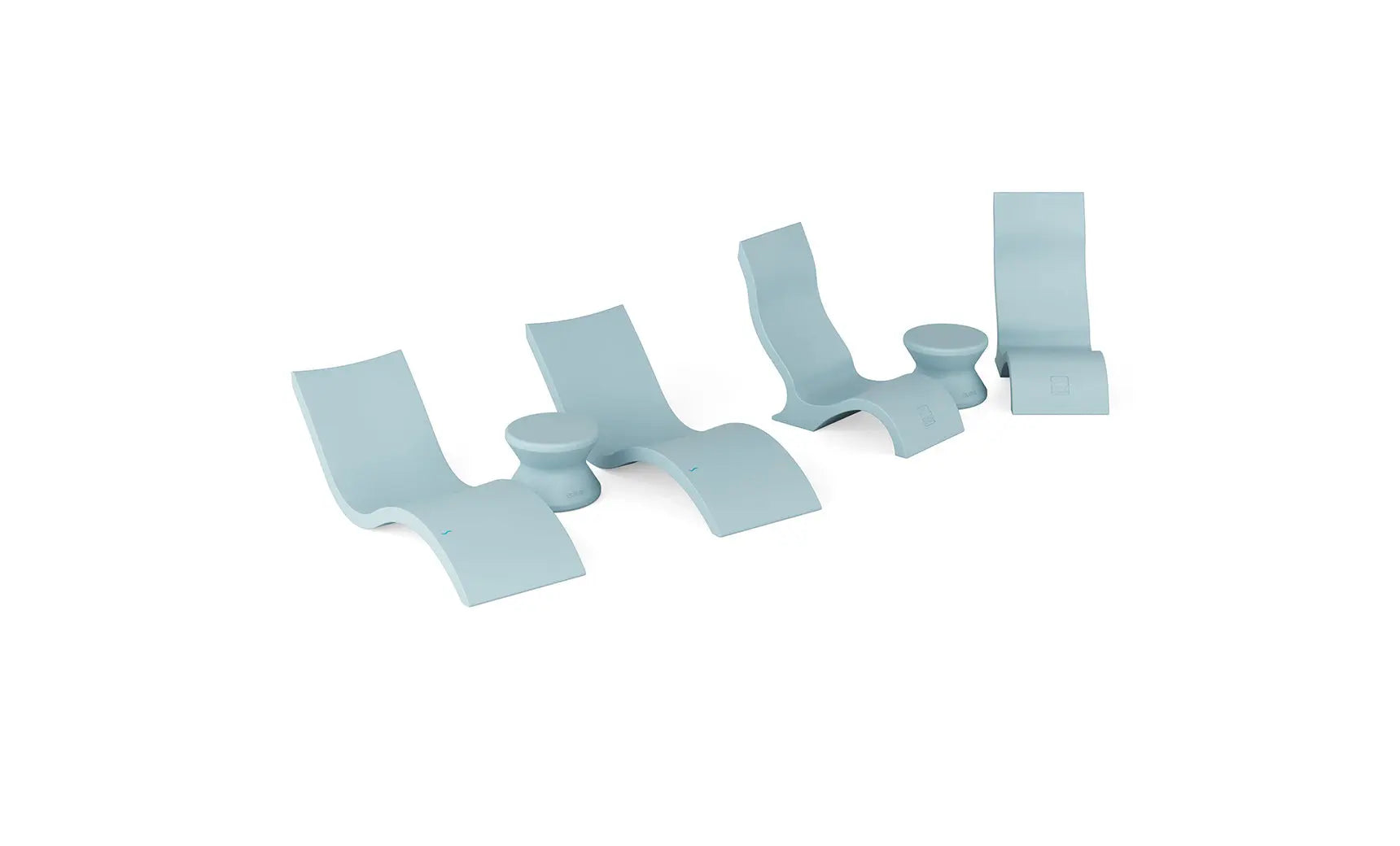 Signature Poolside Chaise with Matching Chairs and Side Table in a Modern Teak Finish