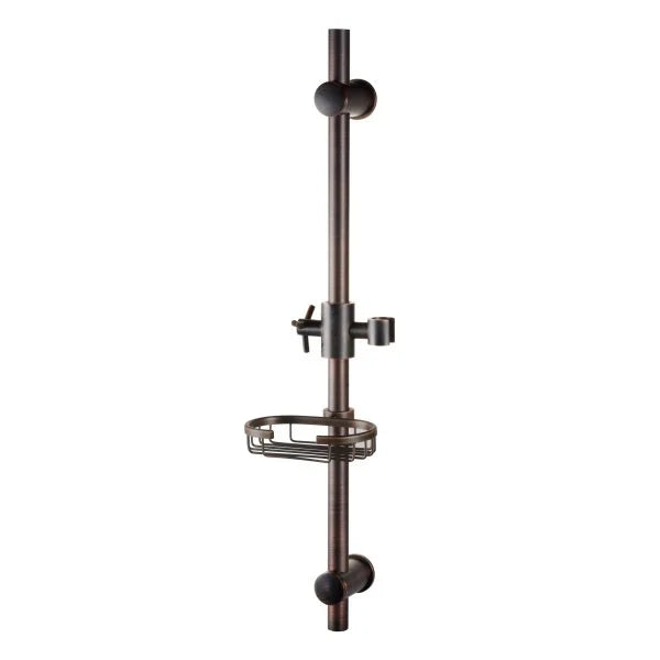 PULSE ShowerSpas Adjustable Slide Bar with Soap Dish — Surface Mount, Universal Fit