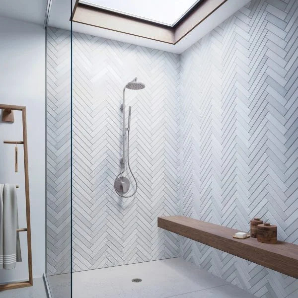 PULSE ShowerSpas Kona Shower System — 8" Rain Showerhead + 2-Function Handshower with PowerSpray, Drill-Less Install