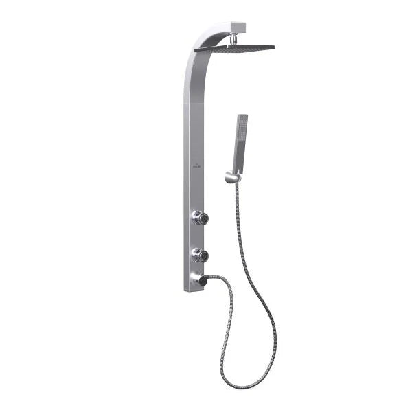 PULSE ShowerSpas Splash Shower System — 8" Square Rain Showerhead, 2 Body Jets, Massage Handshower