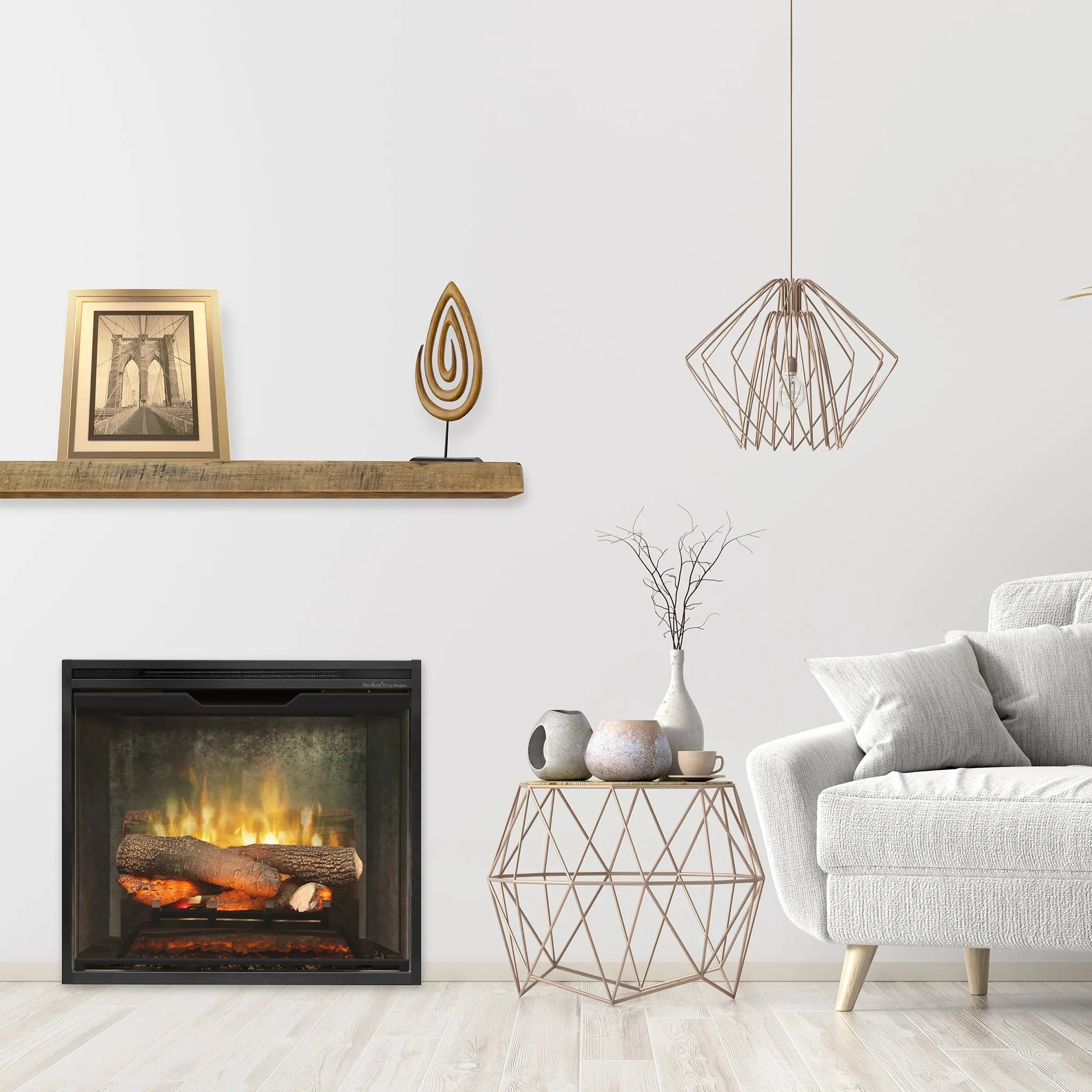 Dimplex Revillusion® 24-Inch Built-In Electric Fireplace - Weathered Concrete - RBF24DLXWC