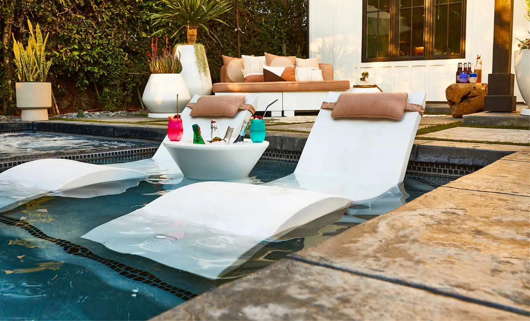 Signature Tall Ice Bin Side Table with a sleek ice storage compartment and adjustable shelf.