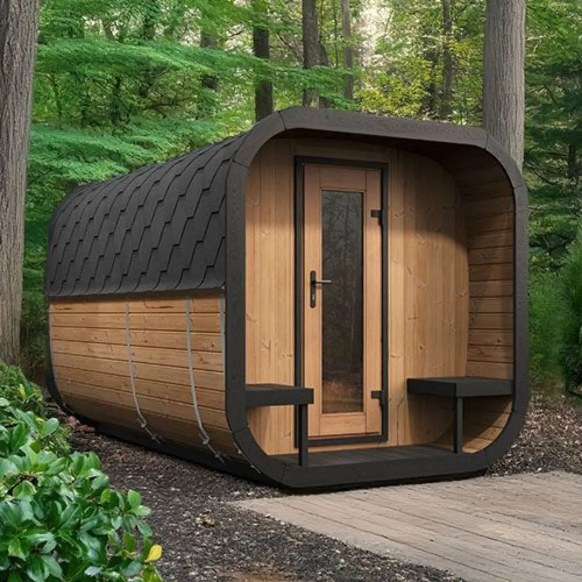 SaunaLife Cube-Series Model CL12GCPCP Outdoor Sauna |AQVINA World - Aqvina LLC