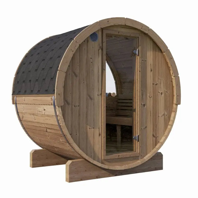 SaunaLife 3-Person Outdoor Sauna Barrel w/ Window - MODEL E6W | AQVINA World - Aqvina LLC