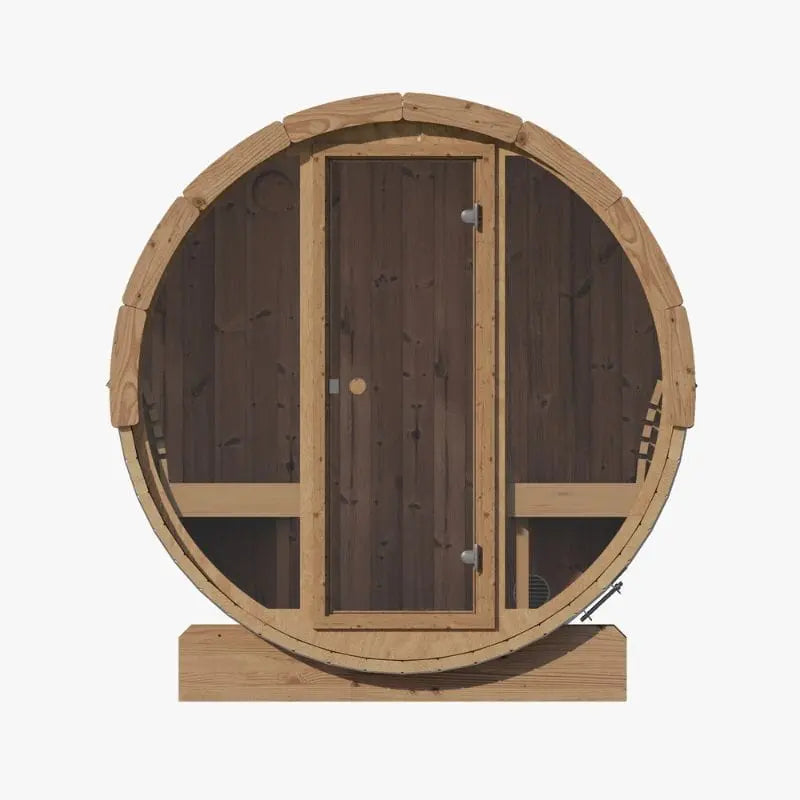 SaunaLife 4-Person Panoramic Outdoor Barrel Sauna Model E7G | AQVINA World - Aqvina LLC