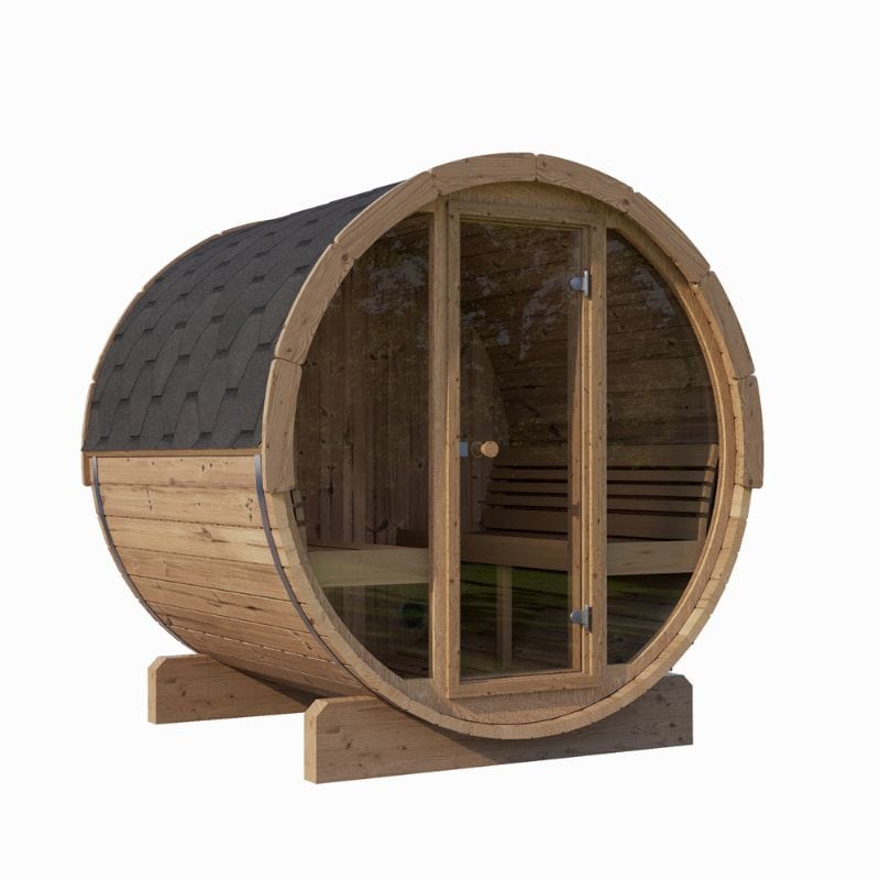 SaunaLife Model E8G 6-Person Outdoor Barrel Sauna | AQVINA World