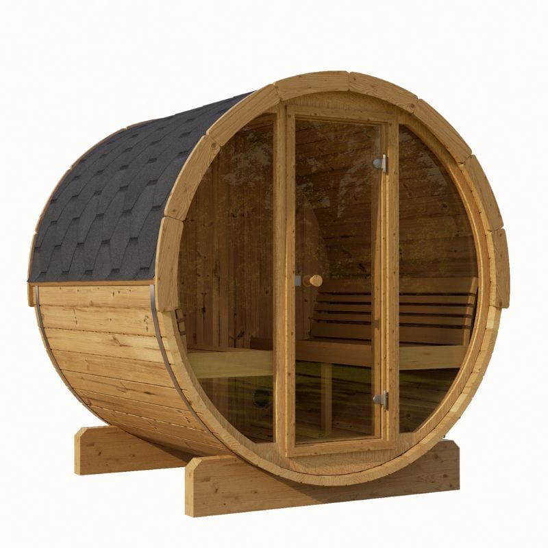 SaunaLife Model E8G 6-Person Outdoor Barrel Sauna | AQVINA World