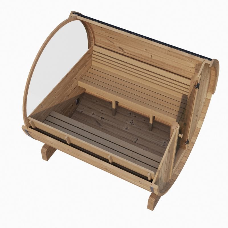 SaunaLife Model E8W 6-Person Outdoor Barrel Sauna | AQVINA World