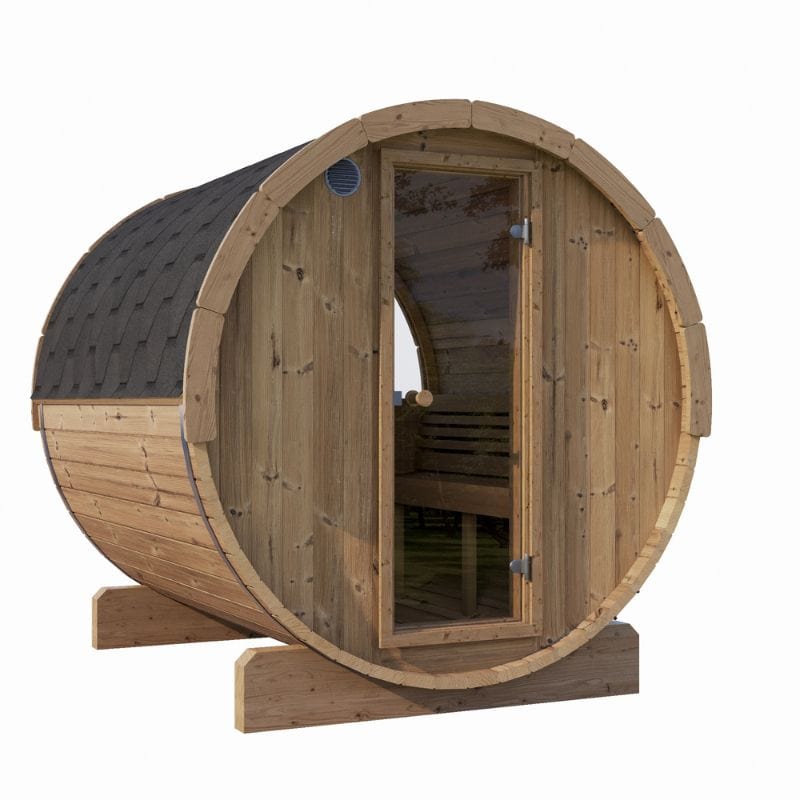 SaunaLife Model E8W 6-Person Outdoor Barrel Sauna | AQVINA World