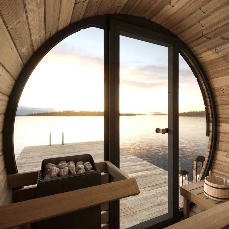 SaunaLife Model EE6G 4-Person Outdoor Barrel Sauna | AQVINA World - Aqvina LLC
