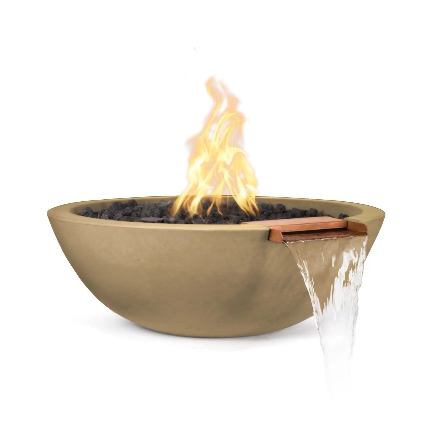 The Outdoor Plus Sedona Fire & Water Bowl - GFRC Concrete - 33" - Aqvina LLC