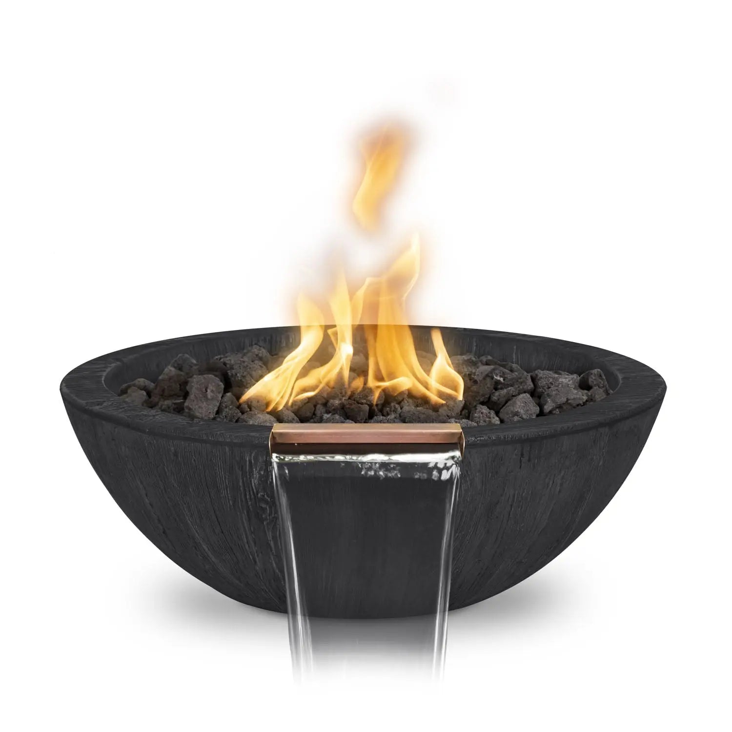 The Outdoor Plus Sedona Fire & Water Bowl - GFRC Wood Grain - 27" - Aqvina LLC