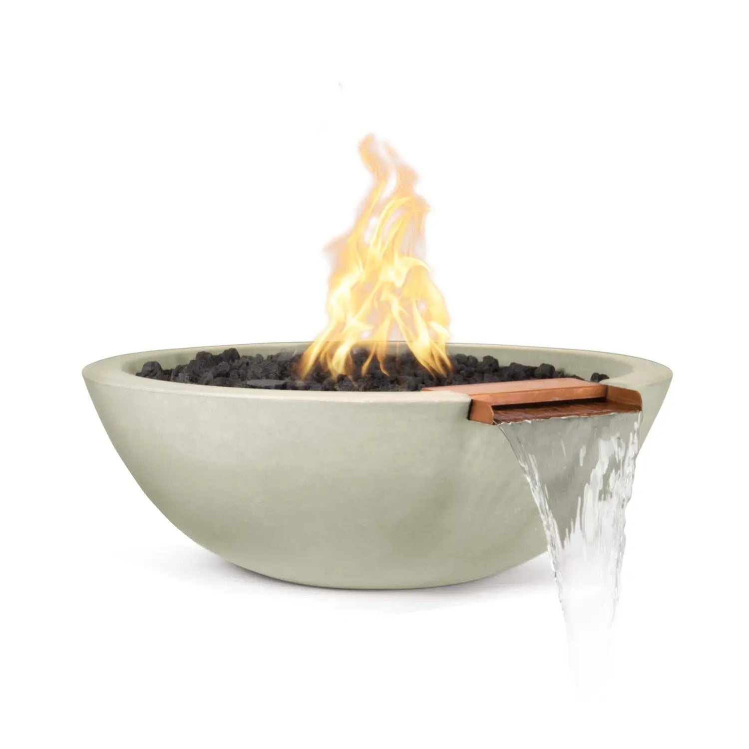 The Outdoor Plus Sedona Fire & Water Bowl - GFRC Concrete - 33" - Aqvina LLC