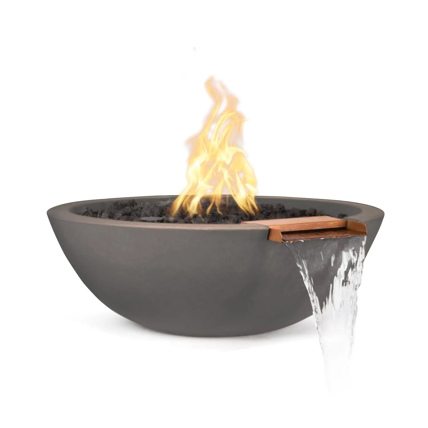 The Outdoor Plus Sedona Fire & Water Bowl - GFRC Concrete - 33" - Aqvina LLC
