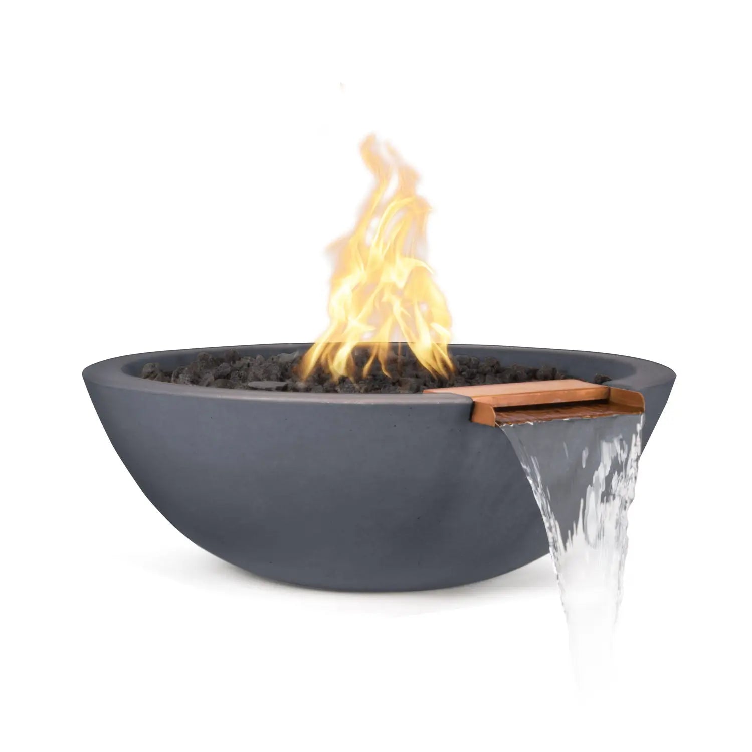 The Outdoor Plus Sedona Fire & Water Bowl - GFRC Concrete - 27" - Aqvina LLC
