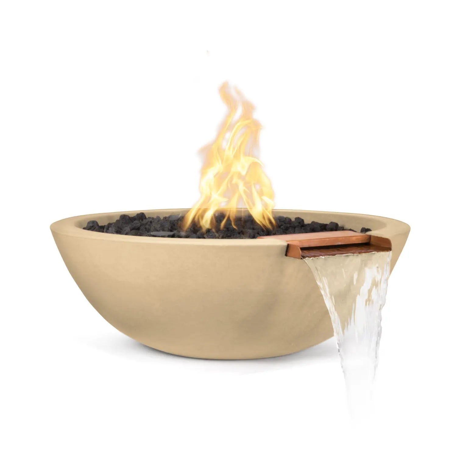 The Outdoor Plus Sedona Fire & Water Bowl - GFRC Concrete - 27" - Aqvina LLC