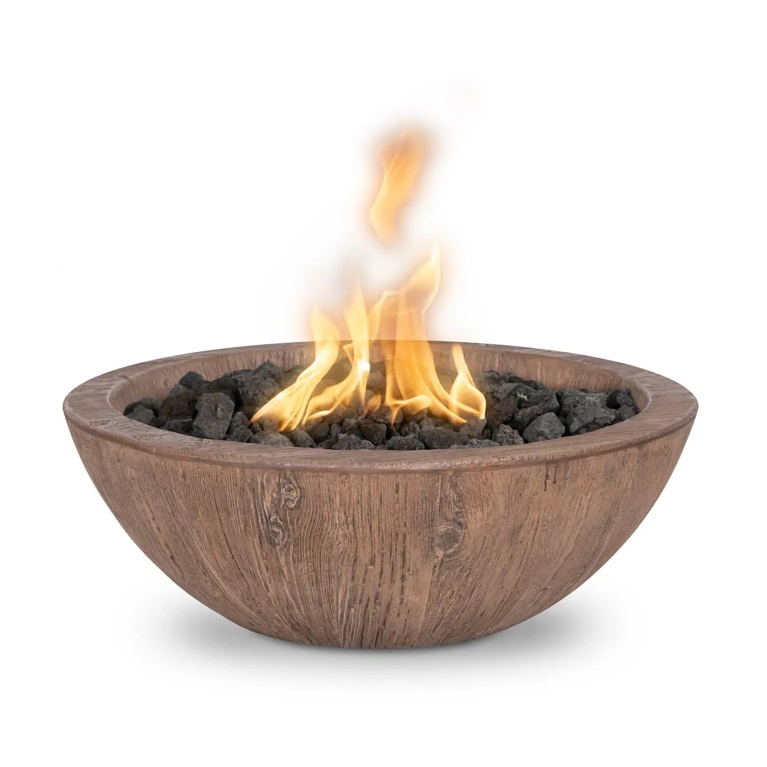 The Outdoor Plus Sedona Fire Bowl - GFRC Wood Grain - 27" - Aqvina LLC