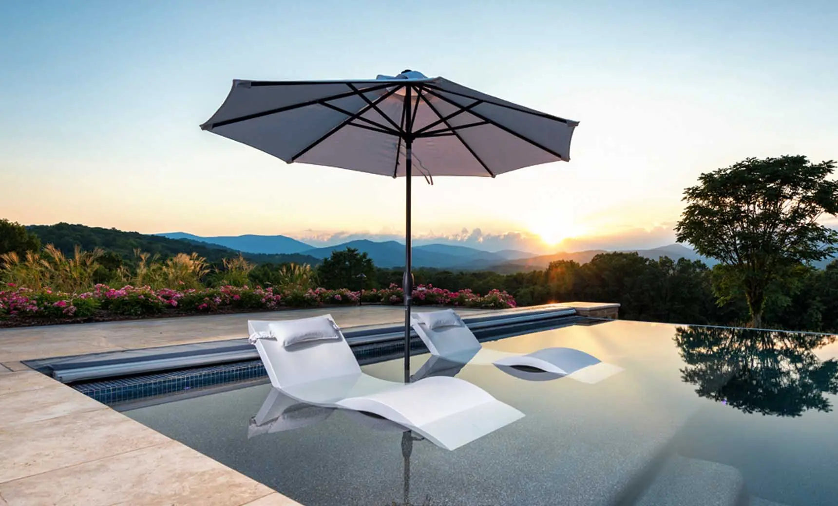 Signature Designs chaise lounge with plush cushion and wooden frame