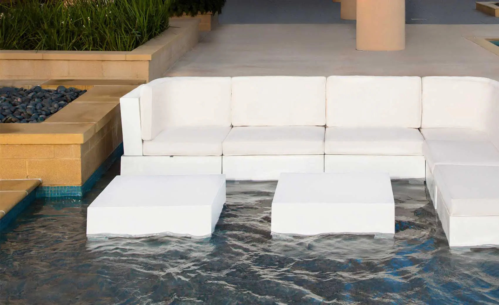 Signature Sectional Endcap in gray fabric with curved armrests and sleek wooden legs