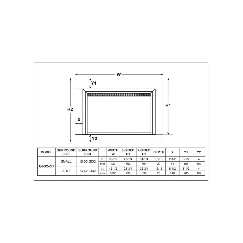 SimpliFire 32-In Built-In Electric Fireplace Insert with Small Surround Trim