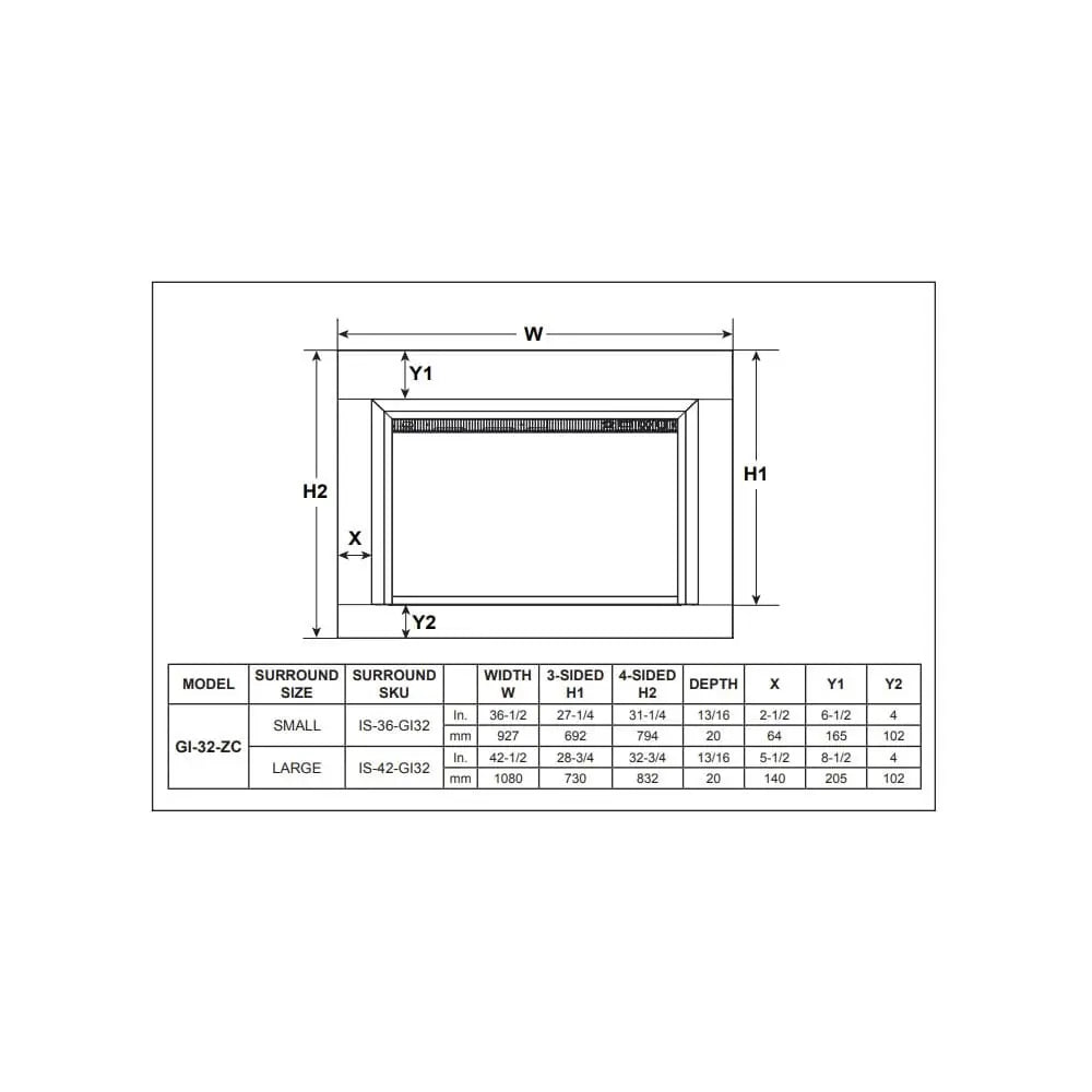 SimpliFire 32-In Built-In Electric Fireplace Insert with Small Surround Trim