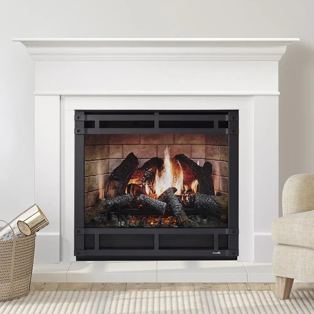 SimpliFire Inception 36-in Electric Fireplace with Halston Decorative Front