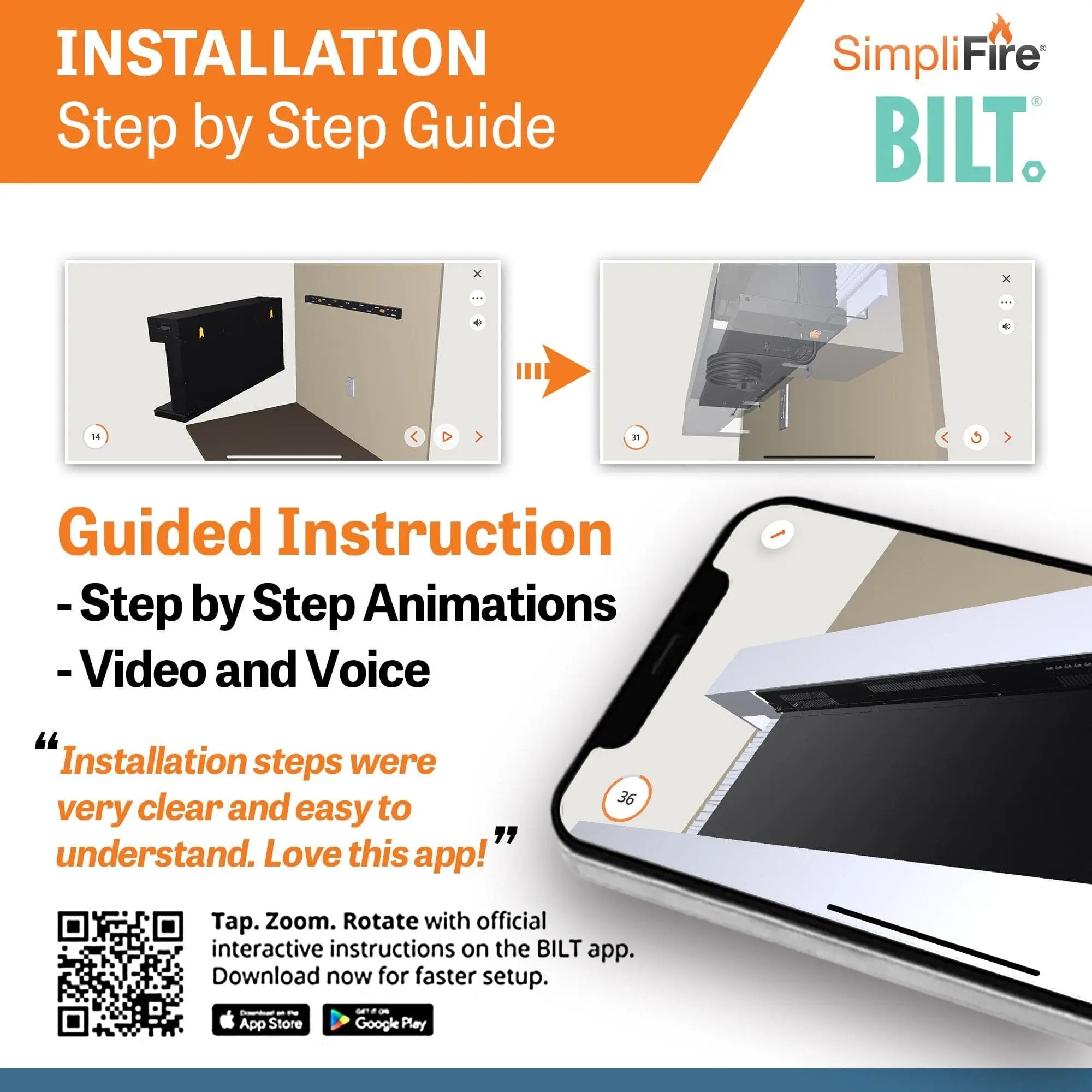 SimpliFire Format Floating Mantel Wall Mount Electric Fireplace